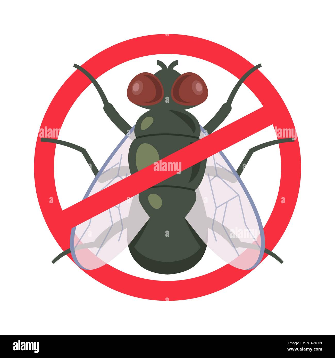 un medio de protección contra las moscas domésticas. símbolo tachado. ilustración de vector plano Ilustración del Vector