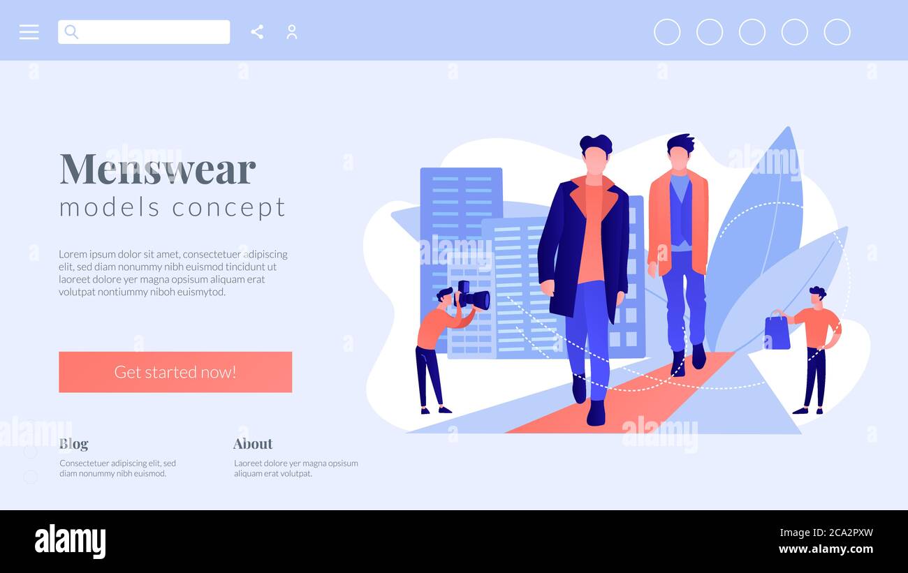 Página de inicio de concepto de moda y estilo para hombre Imagen Vector de  stock - Alamy
