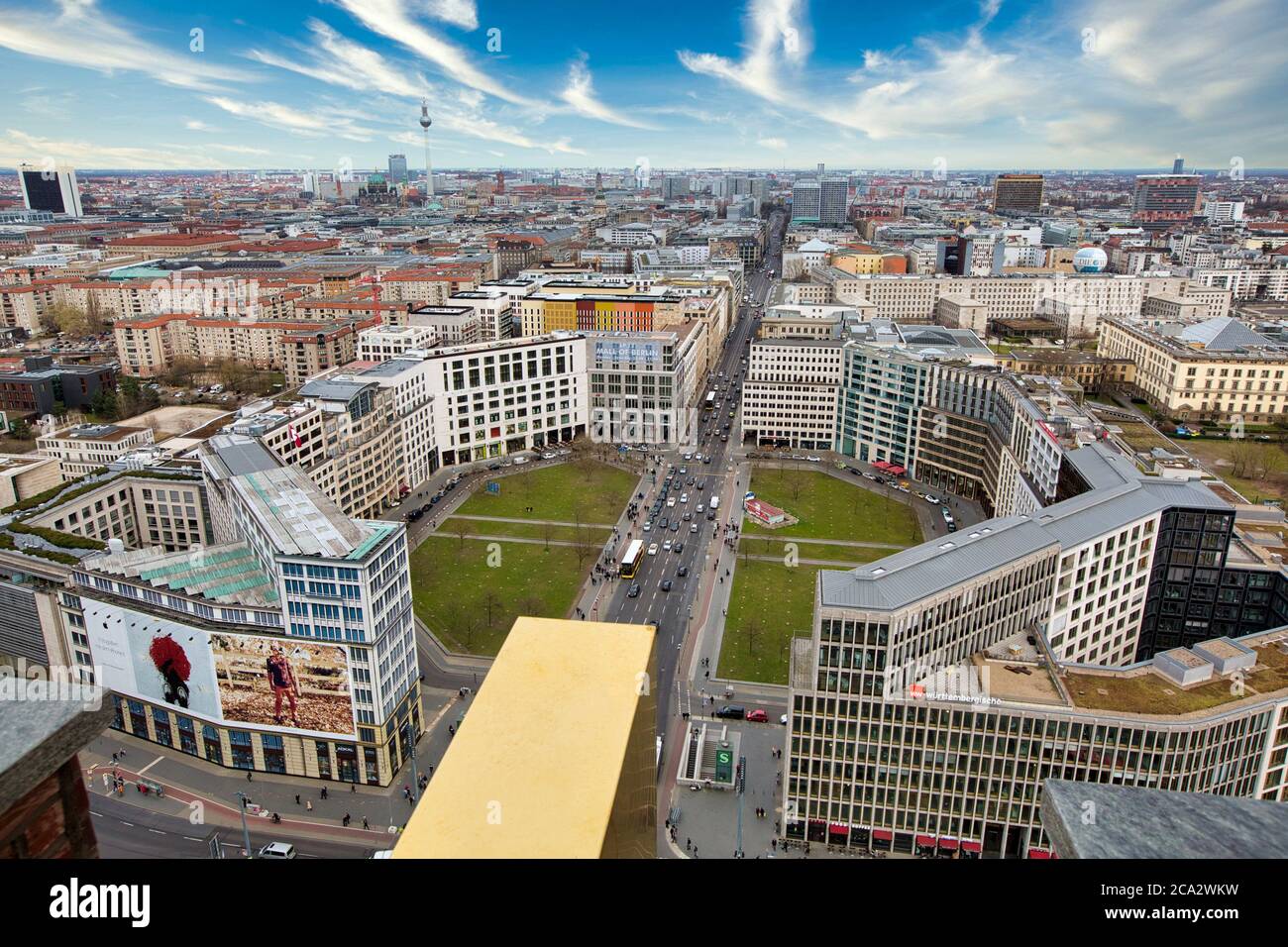 Vista aérea de la Potsdamer Platz, Berlín, Alemania. Foto de stock