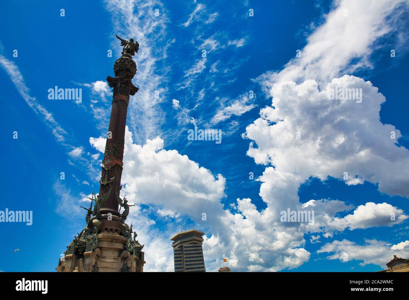 Monumento a Colón. Barcelona. Cataluña. España. Foto de stock