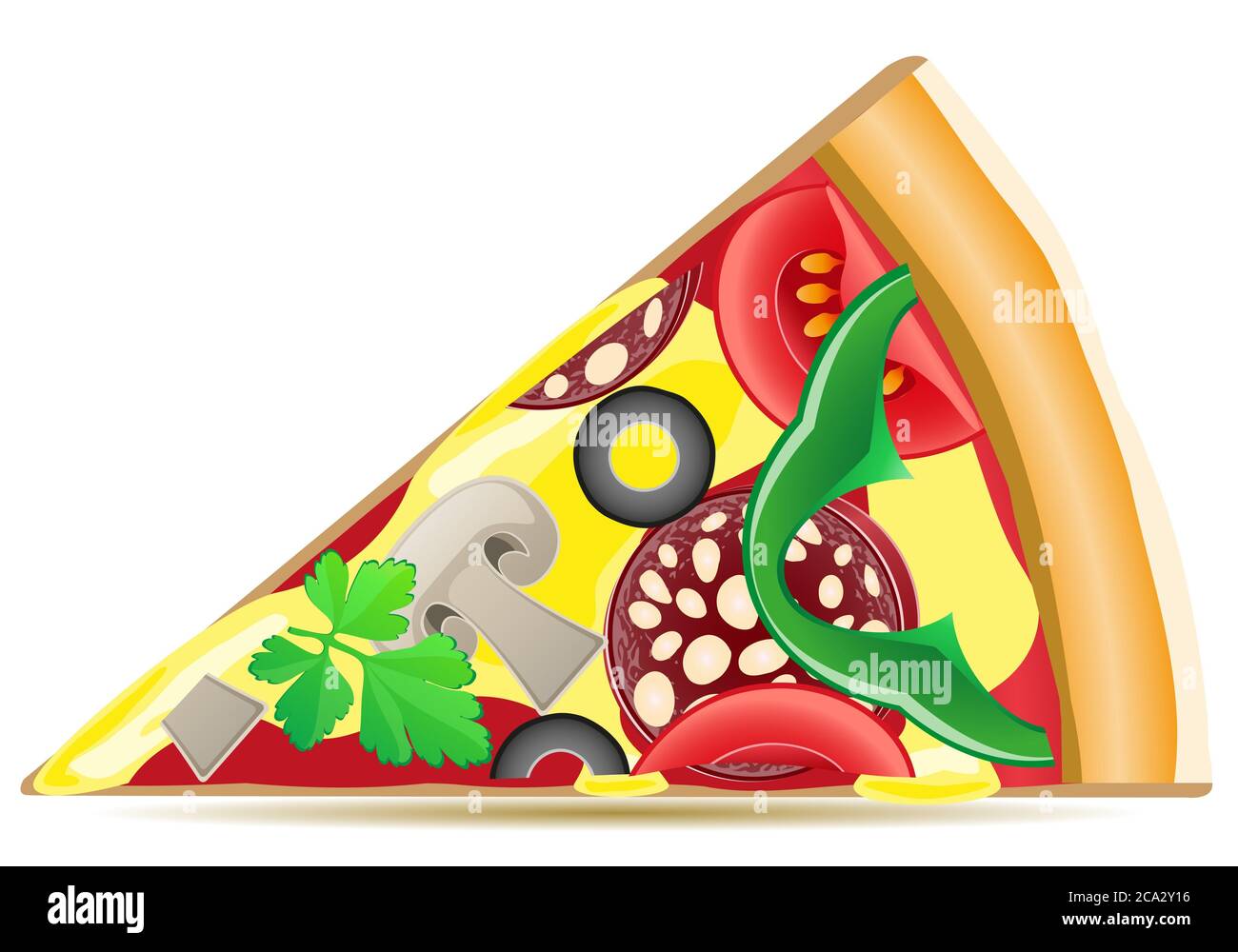 ilustración vectorial de pizza aislada sobre fondo blanco. Foto de stock