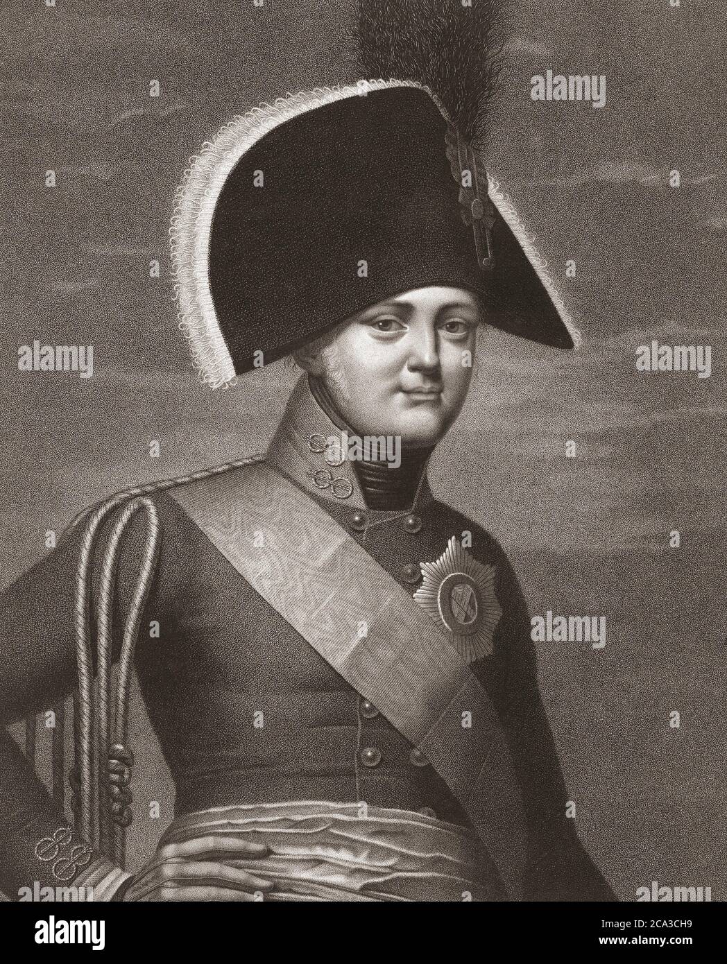 Emperador Alejandro I de Rusia, 1777. “1825, alias Alejandro el Bendito. Emperador de Rusia. Después de una impresión del siglo 19 por Antoine-Achille Bourgeois Foto de stock
