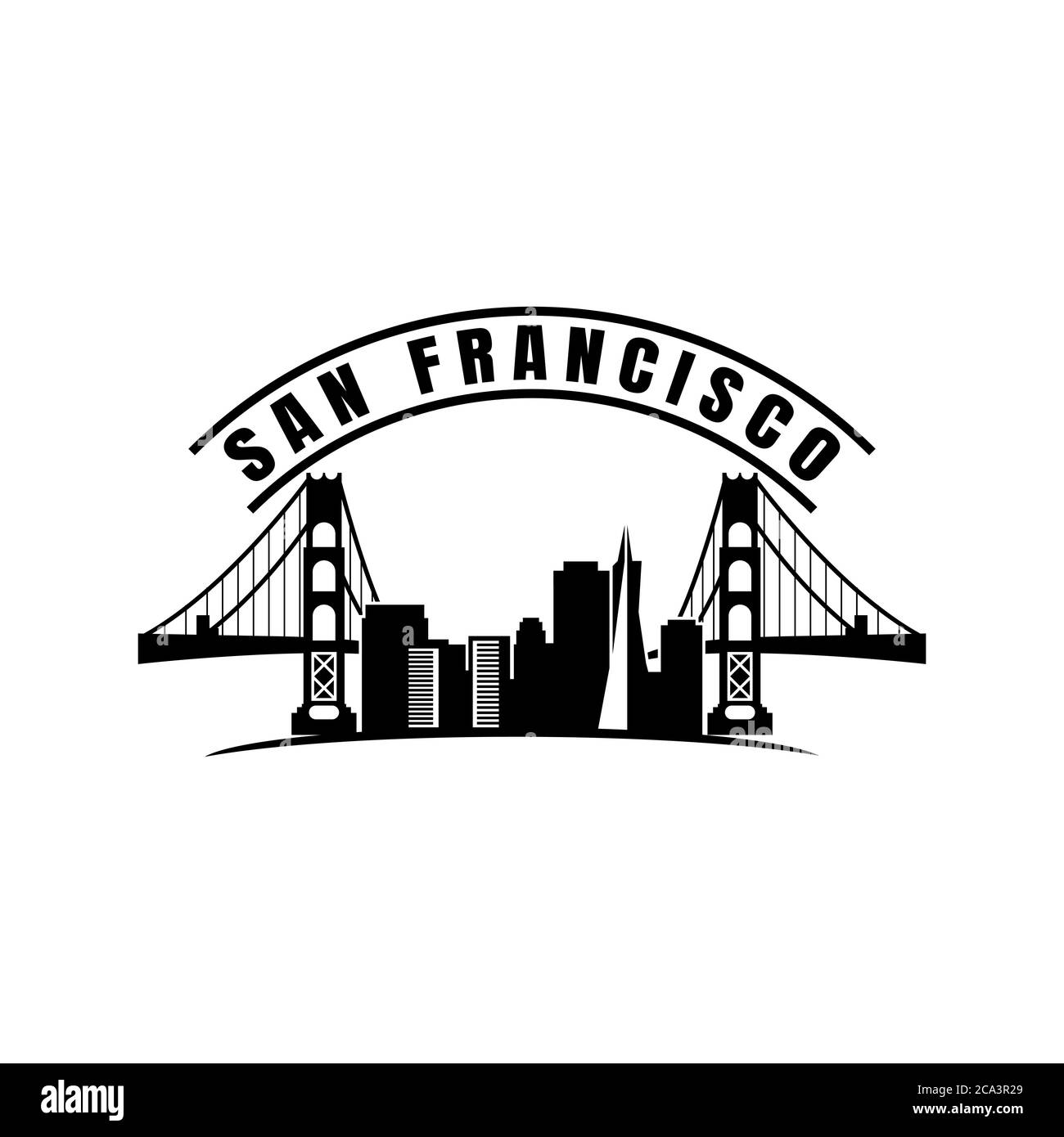 La silueta del horizonte de la ciudad de San Francisco de fondo. Ilustración vectorial Ilustración del Vector
