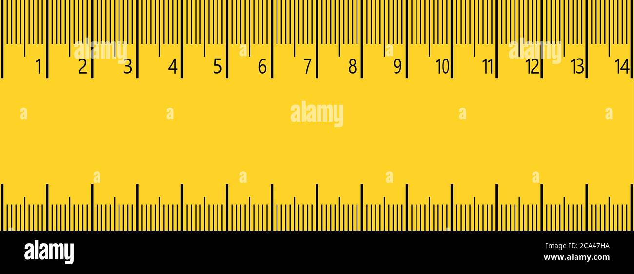 regla de medida de 14 cm. regla métrica de 14 centímetros con colores  amarillo y negro Fotografía de stock - Alamy