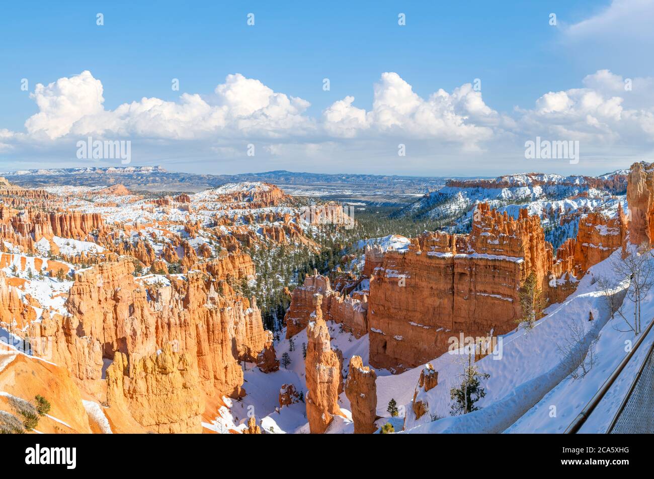 Bryce Amphitheater from the Rim Trail con Thor's Hammer en primer plano, Sunset Point, Bryce Canyon National Park, Utah, EE.UU Foto de stock