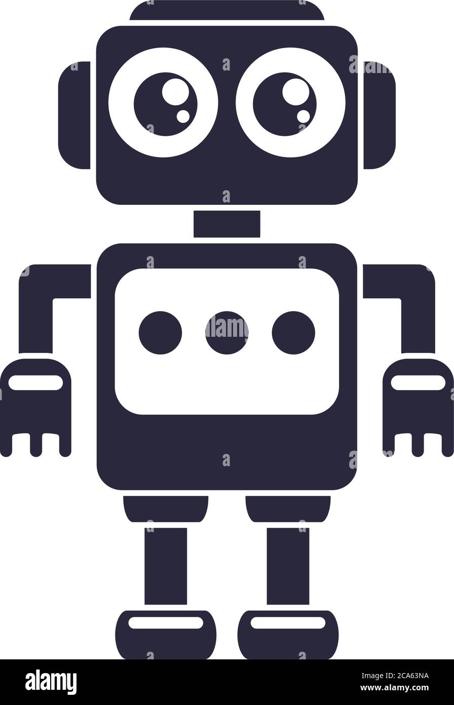 objeto de juguete robot de dibujos animados para niños pequeños para jugar,  estilo silueta icono ilustración vectorial Imagen Vector de stock - Alamy