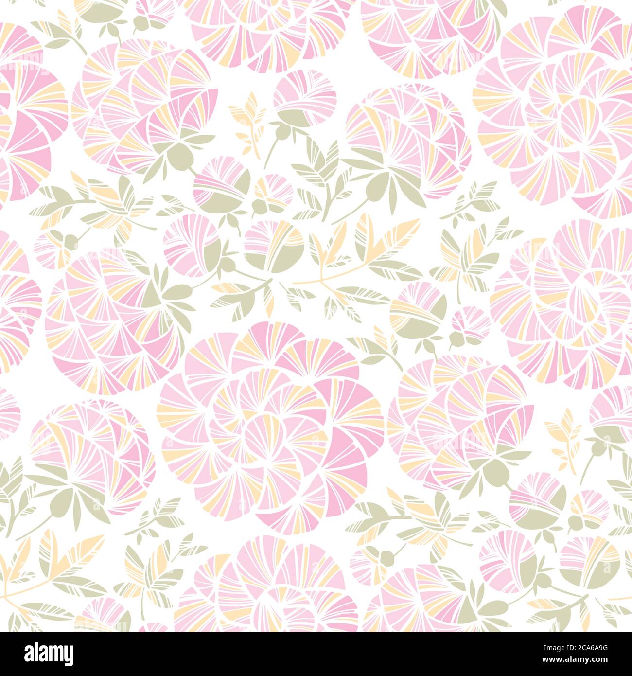 Color pastel rosa flores de peony patrón sin costuras para el fondo, tela, tela, envoltura, superficie, tela y diseño de impresión. Elegante y ligero estilo de boda fl Ilustración del Vector