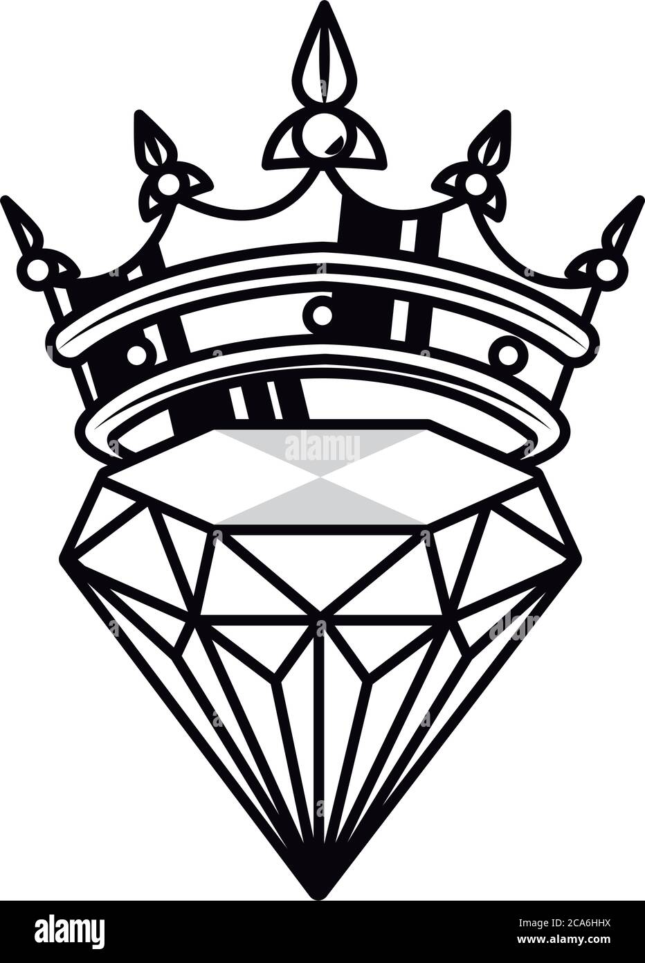 corona real con diamante artístico icono ilustración diseño Imagen Vector de stock - Alamy