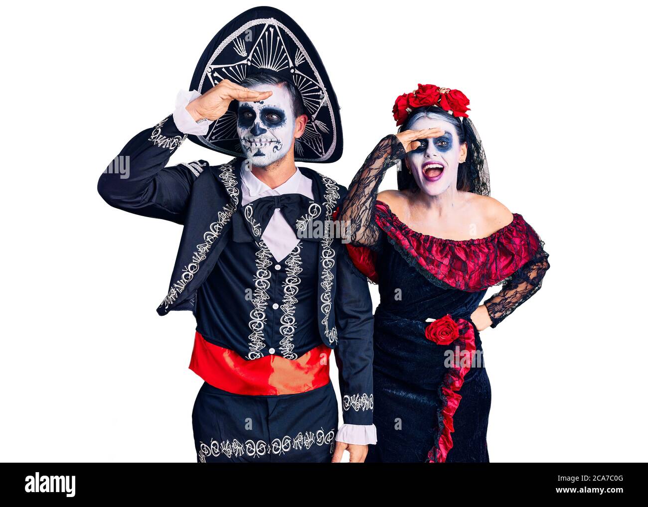Pareja de Esqueletos Mexicanos Catrina adulto ideales para disfrazarse a  juego