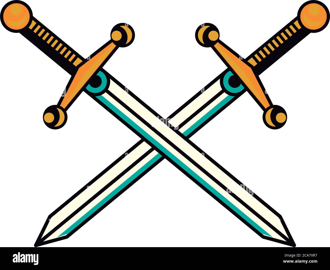 espadas armas cruzadas tatuaje arte icono ilustración vector diseño Imagen Vector de stock - Alamy