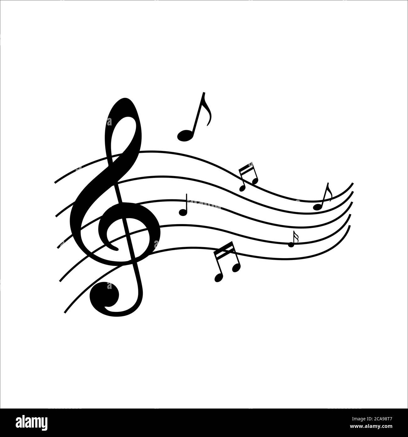 la sinfonía de la música nota diseño vectorial. instrumental hermosa