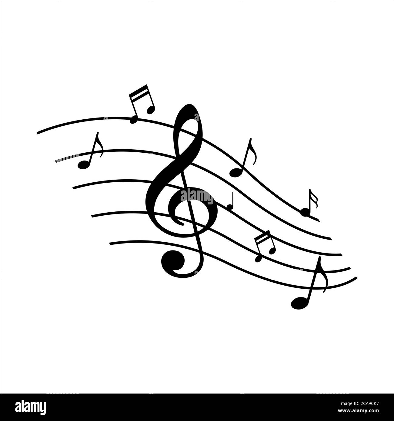 la sinfonía de la música nota diseño vectorial. instrumental hermosa canción  símbolo ilustraciones Imagen Vector de stock - Alamy