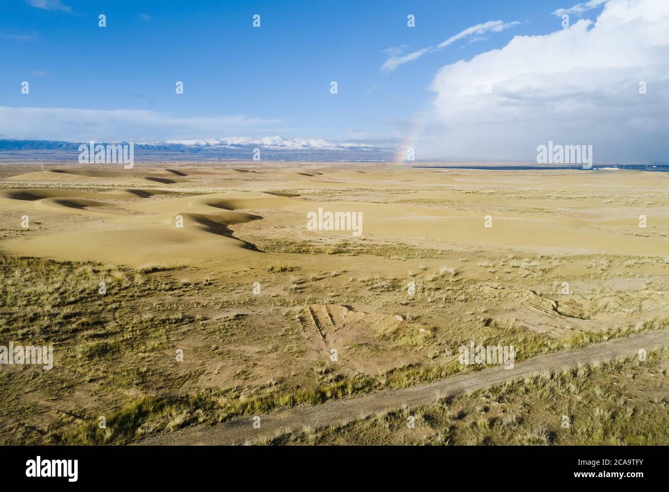 Vista aérea de la tierra seca en Qinghai, China Foto de stock
