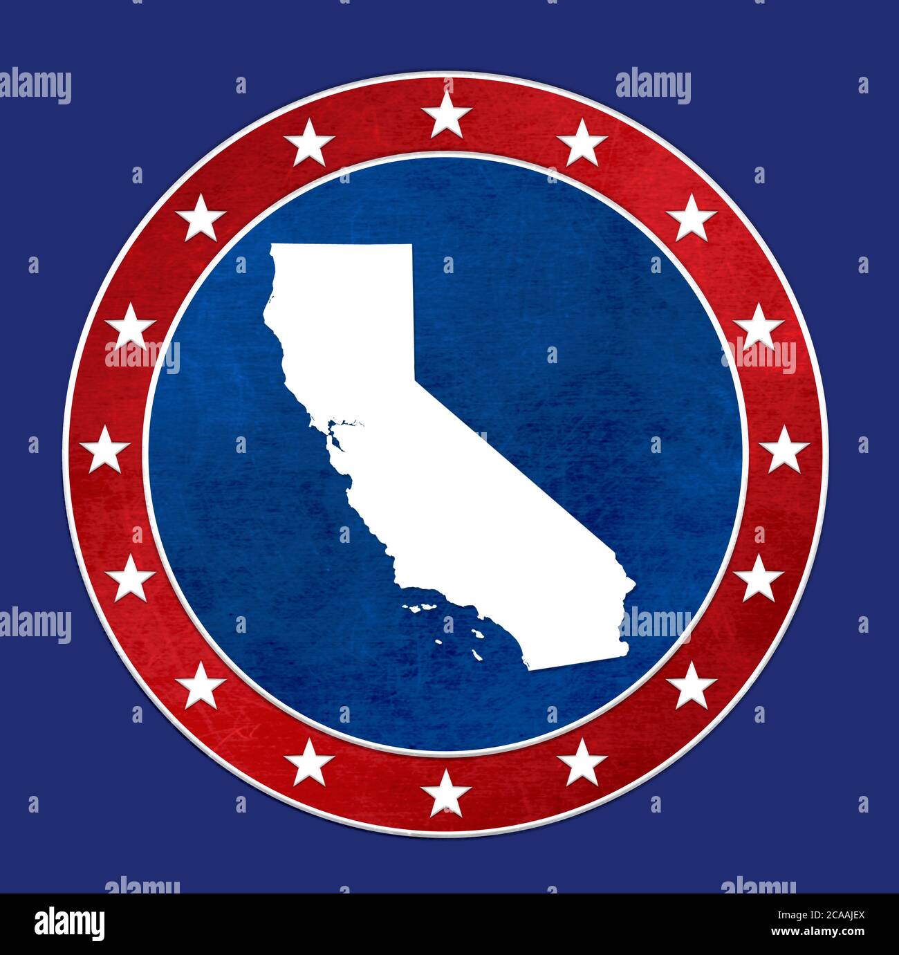 Estado estadounidense de California - mapa ilustración Foto de stock