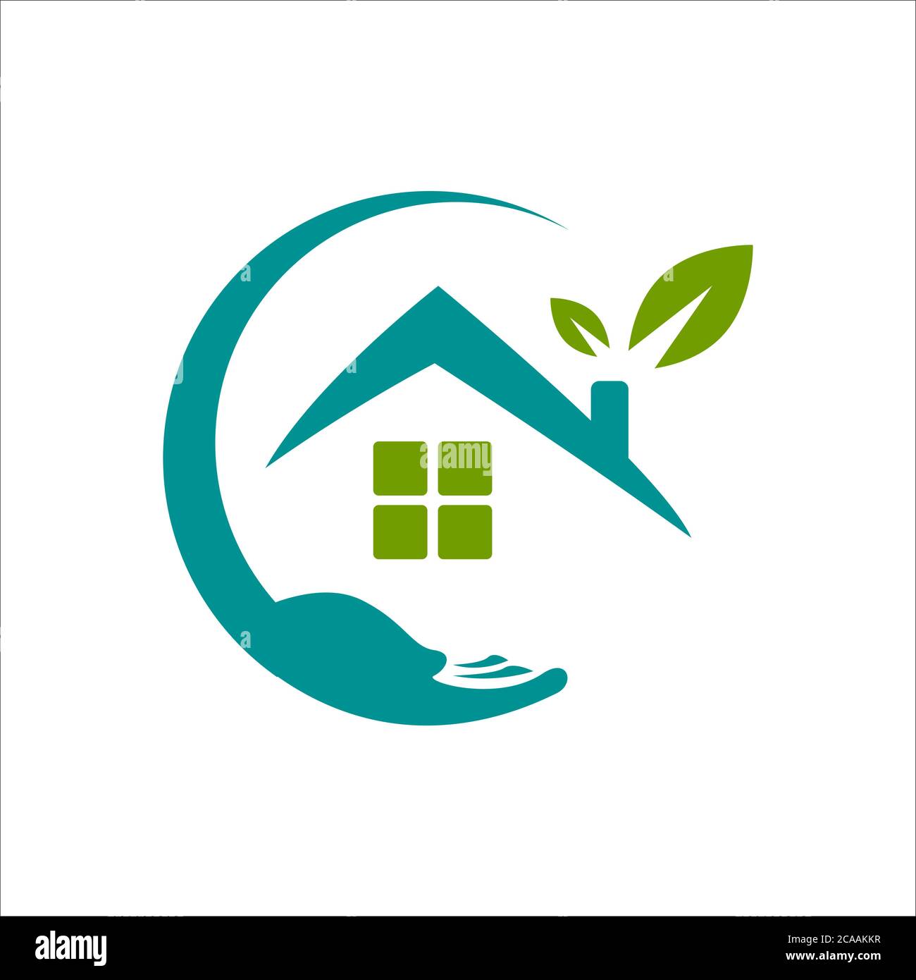 home care logo dise??o vector. hoja mano y casa s??mbolo concepto gr??fico