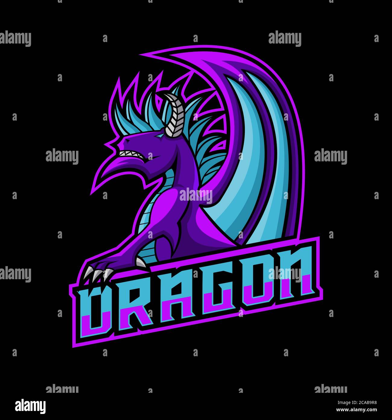 ilustración vectorial del logotipo de dragon gaming para su empresa o marca Ilustración del Vector