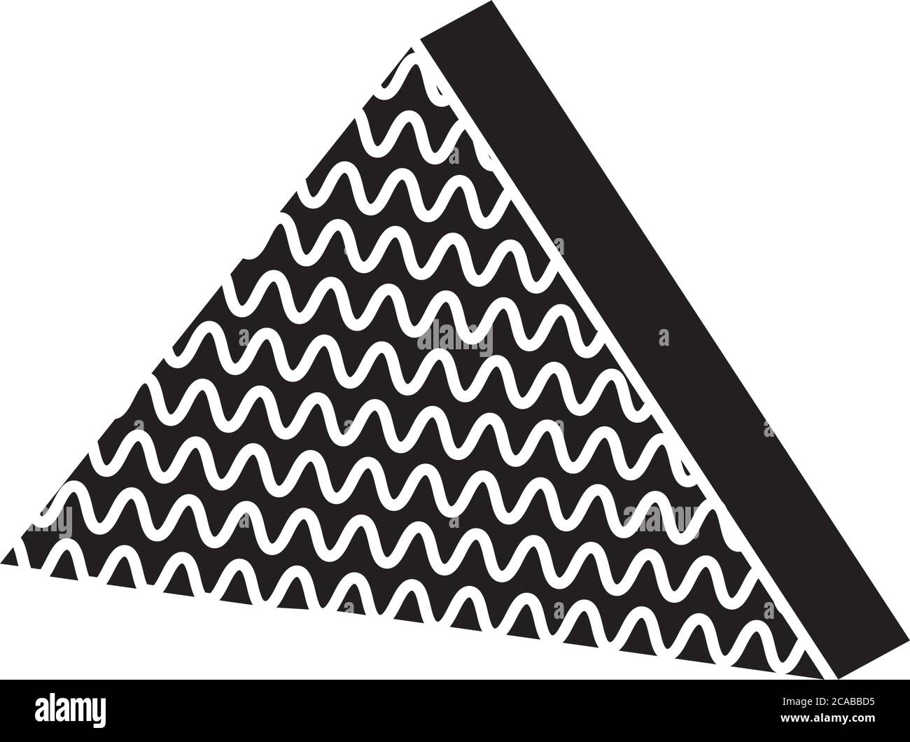concepto de formas geométricas, triángulo con icono de líneas onduladas  sobre fondo blanco, estilo de silueta, ilustración vectorial Imagen Vector  de stock - Alamy