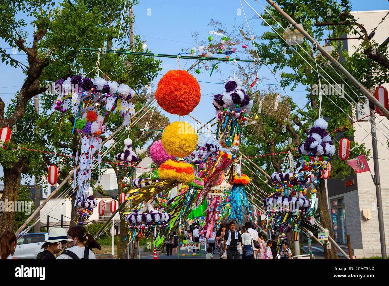 Aichi, JAPÓN - 6 de agosto de 2016: Festival de Anjo Tanabata. Celebraciones del Festival de Anjo Tanabata en Aichi el 6 de agosto de 2016. Foto de stock