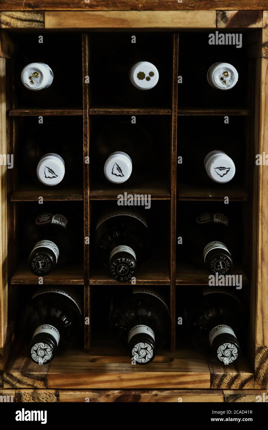 Rack de vino Foto de stock