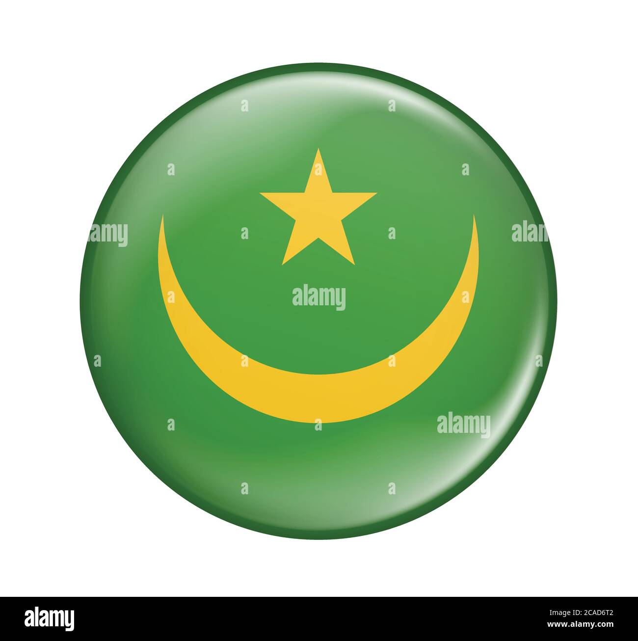 Icono de la bandera de Mauritania aislado sobre fondo blanco.Bandera de Mauritania.icono de la bandera brillante. Ilustración del Vector