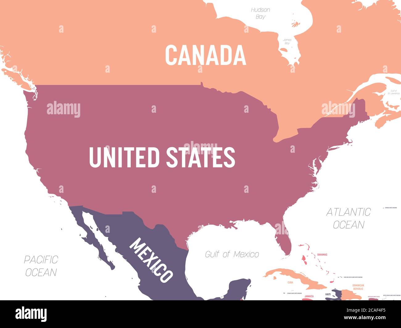 Mapa de EE.UU. Mapa político detallado Estados Unidos de América y