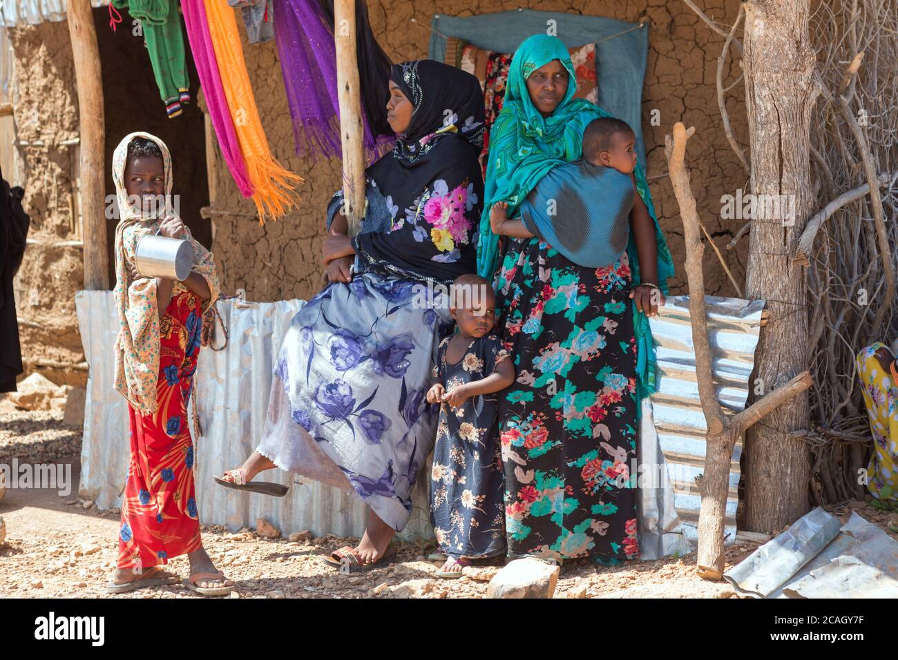 12.11.2019, Hobyo Kebele, Región Somalí, Etiopía - participantes del proyecto de microfinanciación OWDA (Organización para el Bienestar y el Desarrollo en Acción) Foto de stock