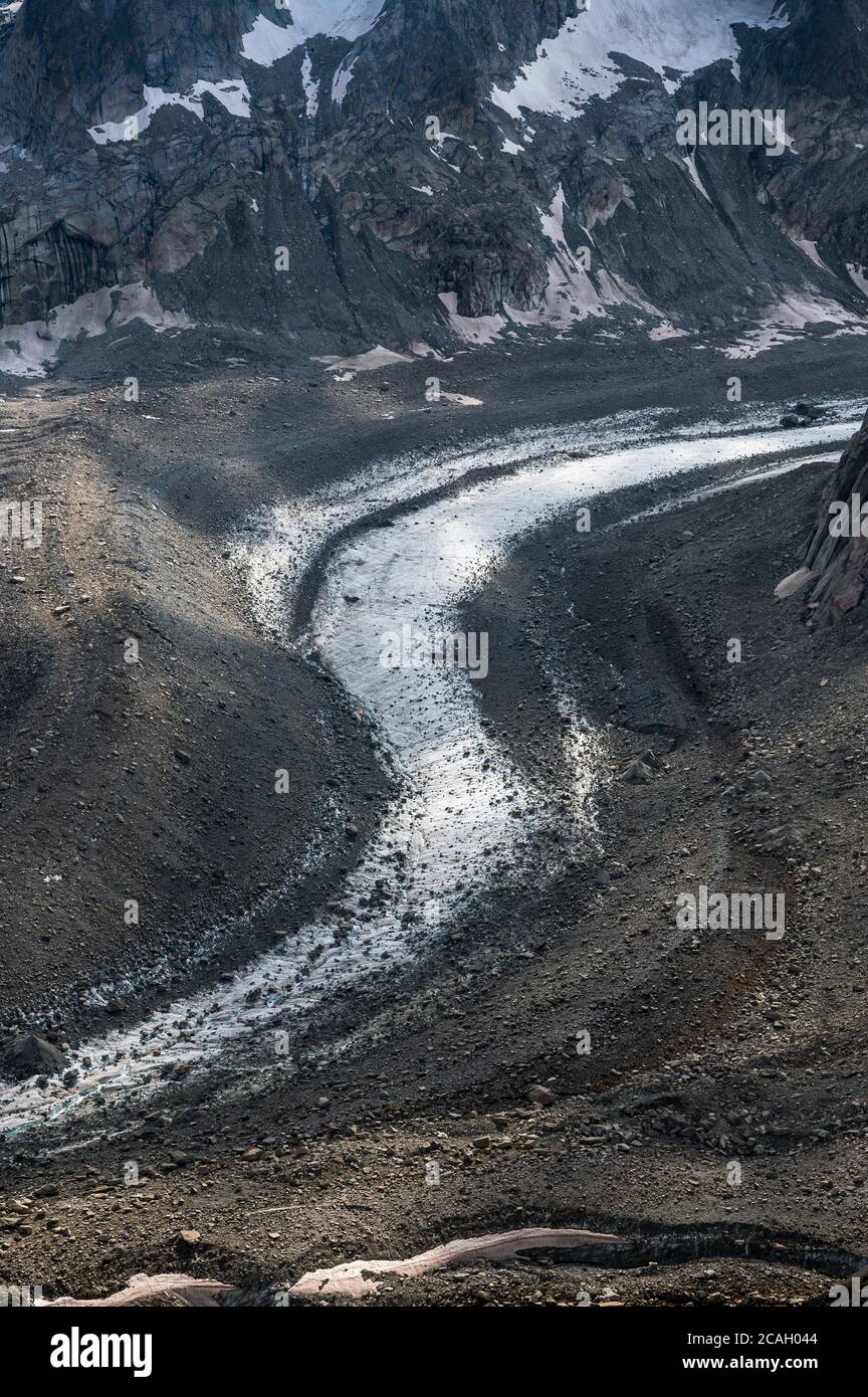 curva s del glaciar Foto de stock