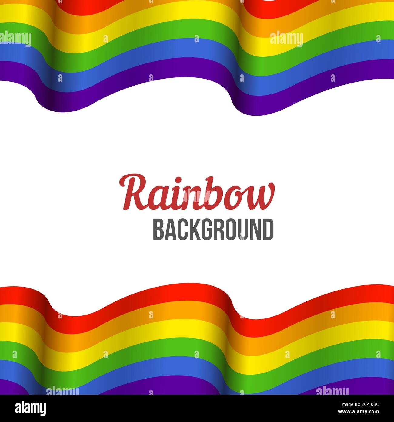 Ondeando La Bandera Del Arco Iris Sobre Fondo Blanco Rainbow Lgbt Bandera Vector Póster O