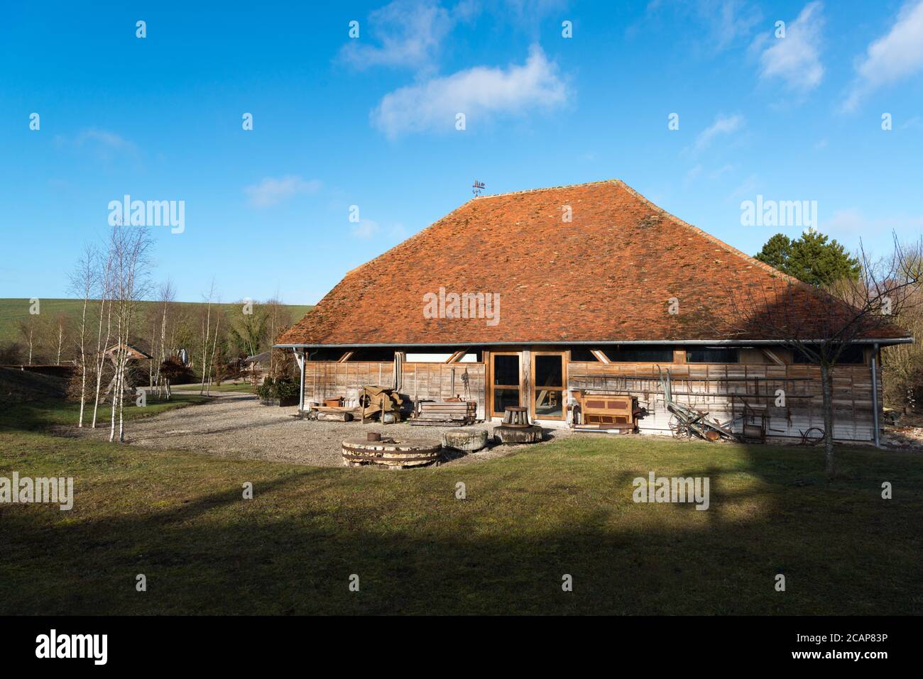 Molino (moulin) de Dosches, Foret D'Orient, en la región de Champagne de Francia Foto de stock