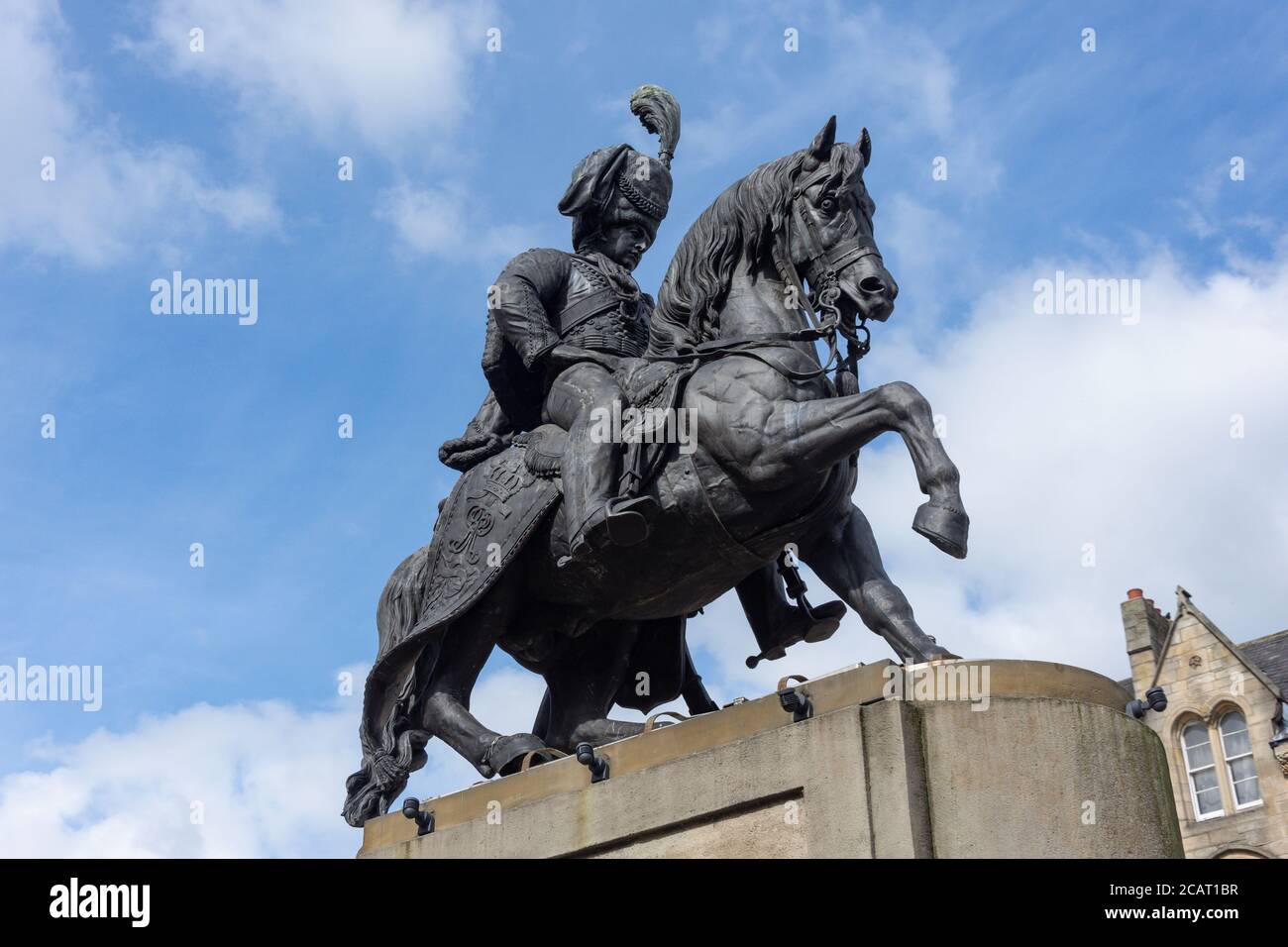 Estatua de Charles William Stuart, Market Place, Durham, Condado de Durham, Inglaterra, Reino Unido Foto de stock