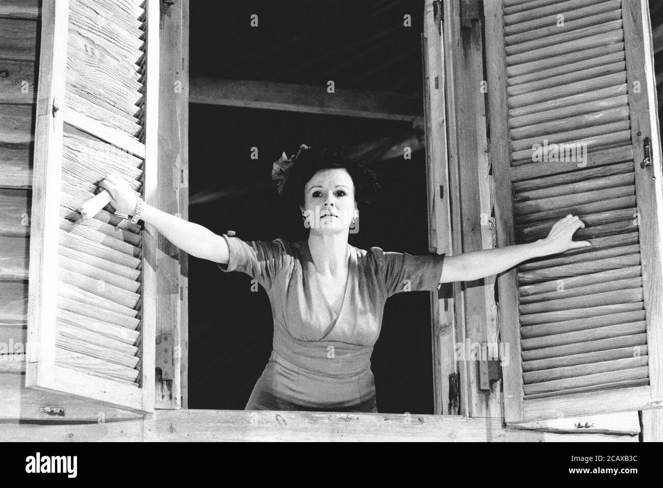 EL TATUAJE ROSA de Tennessee Williams diseño: Alison Chitty iluminación: Mark Henderson director: Peter Hall Julie Walters (Serafina Delle Rose) The Peter Hall Company / Playhouse Theatre, Londres WC2 11/06/1991 (c) Donald Cooper/Photostage photos@photostage.co.uk ref/BW-180-27a Foto de stock