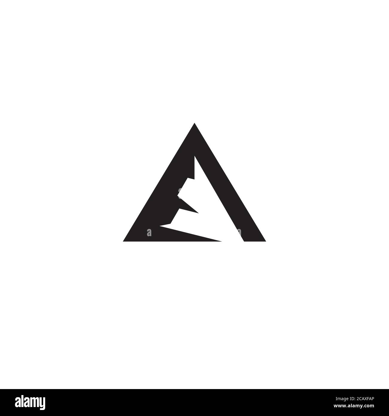 Un diseño sencillo con el logotipo / icono de Mountain Ilustración del Vector