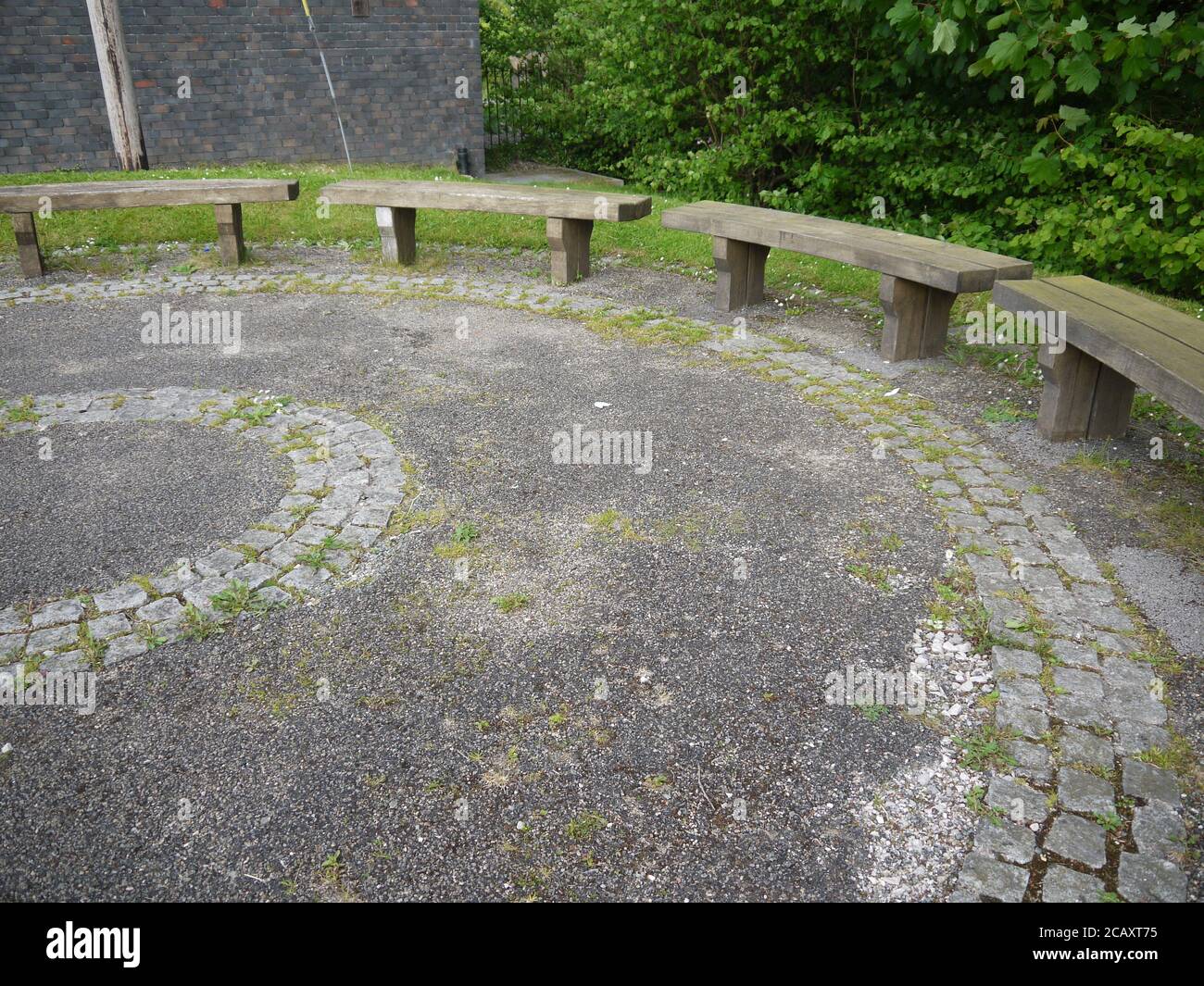 Disposición circular de asientos al aire libre Foto de stock