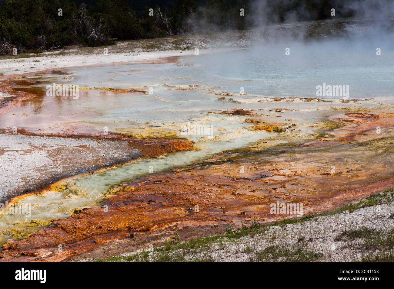 Géiser Excelsior en el Parque Nacional Yellowstone Foto de stock