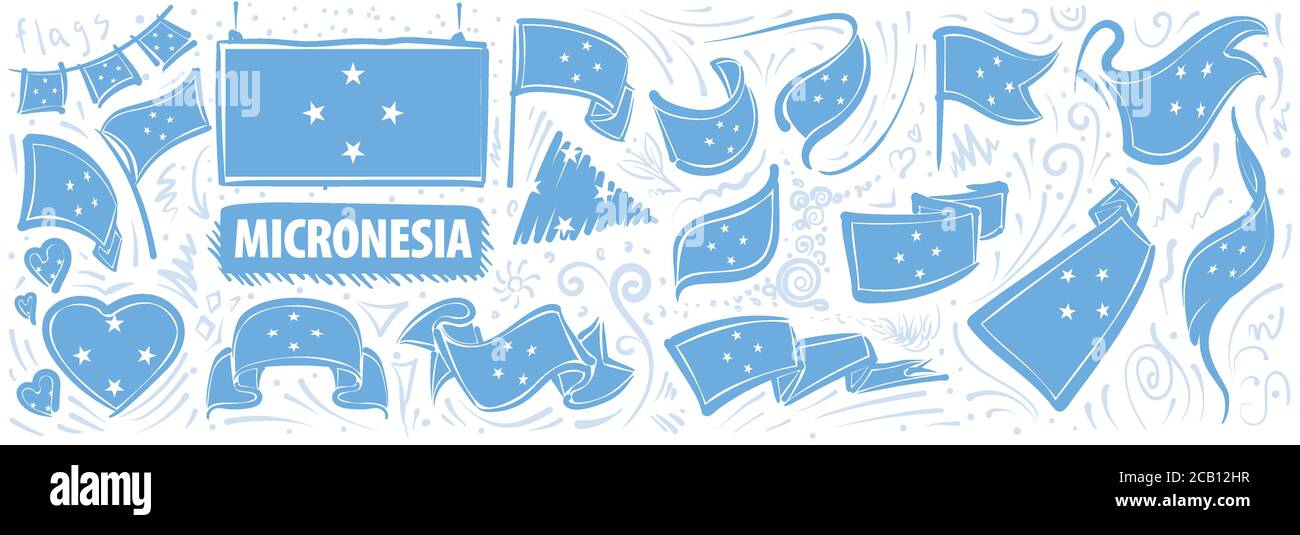 Vector de la bandera nacional de los Estados Federados de Micronesia