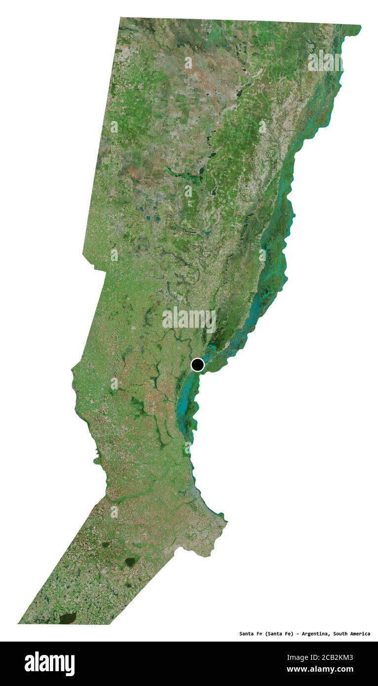 Forma de Santa Fe, provincia Argentina, con su capital aislada sobre