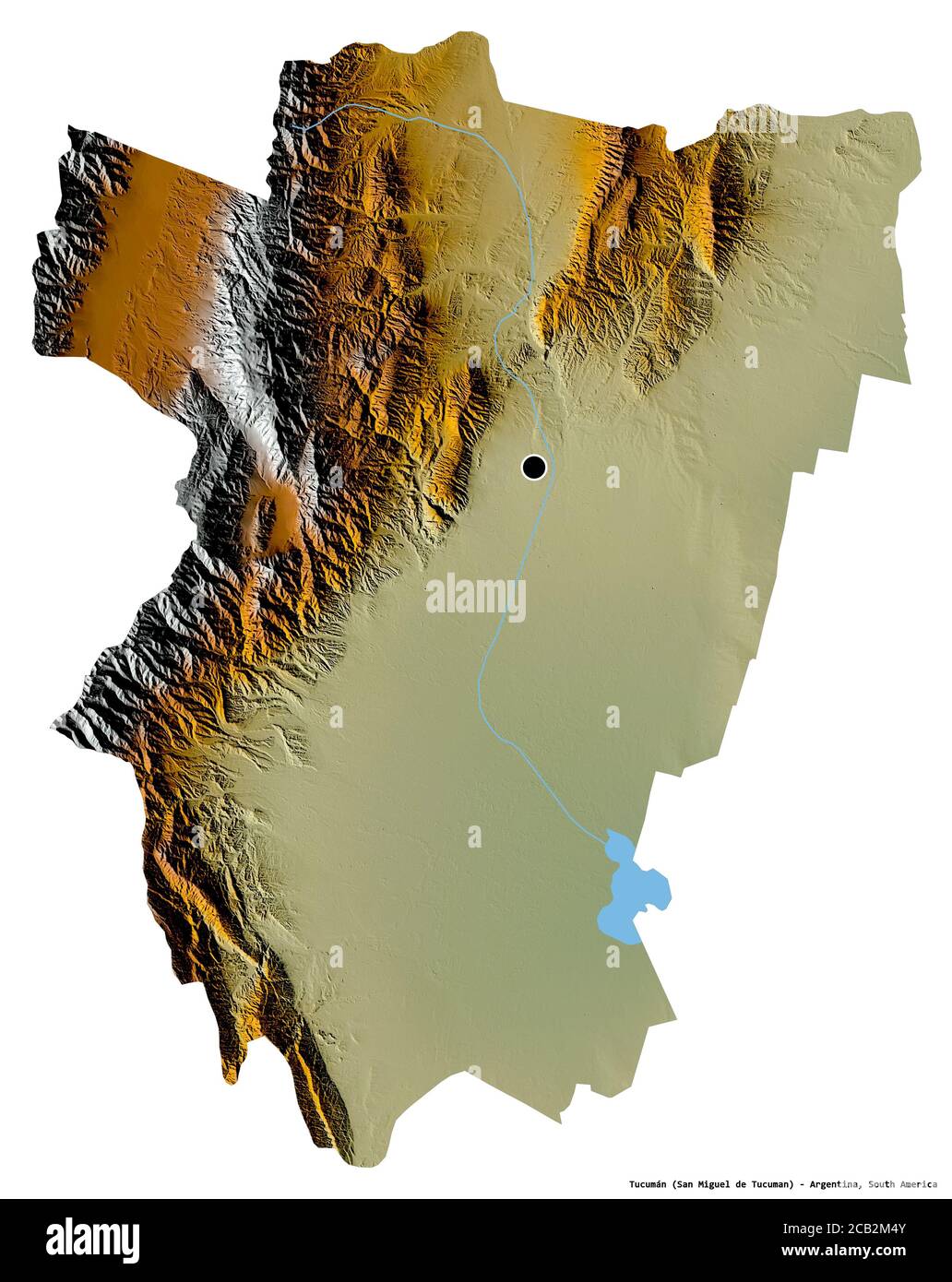 Forma de Tucumán, provincia Argentina, con su capital aislada sobre