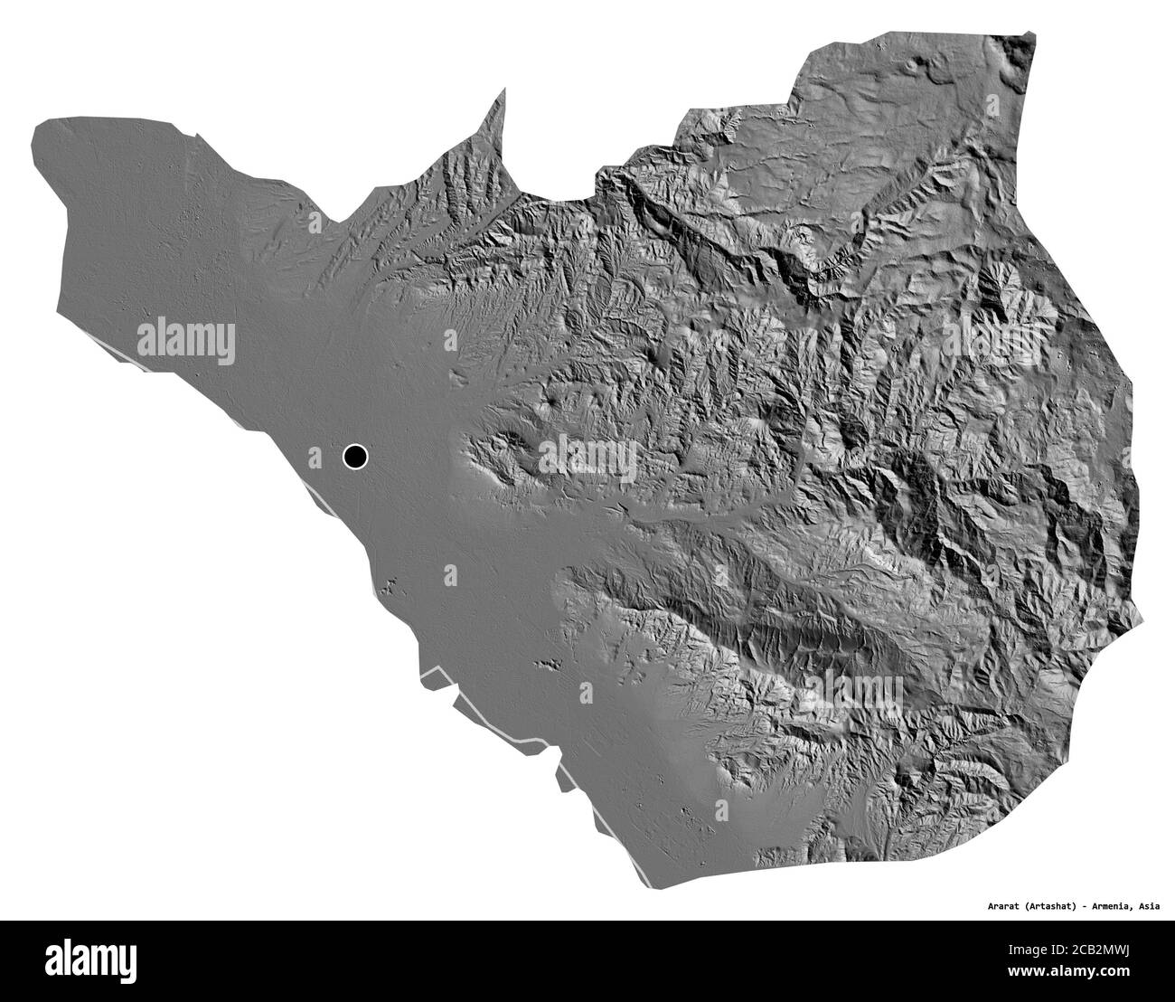 Forma de Ararat, provincia de Armenia, con su capital aislada sobre