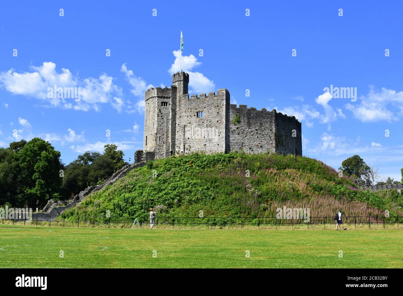 Cardiff Castle Keep, Cardiff Castle, Cardiff, Glamourgan, Gales Foto de stock
