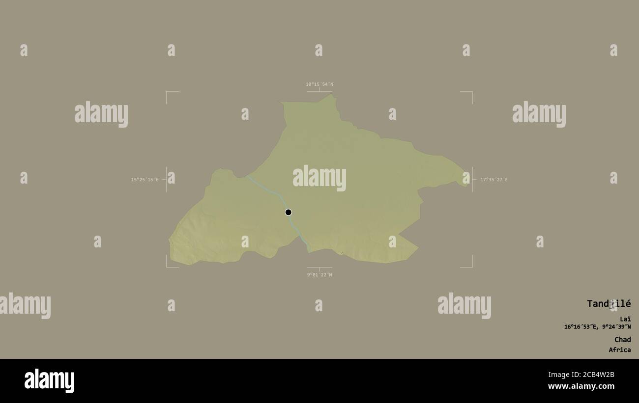 Área de Tandjilé, región de Chad, aislada sobre un fondo sólido en un