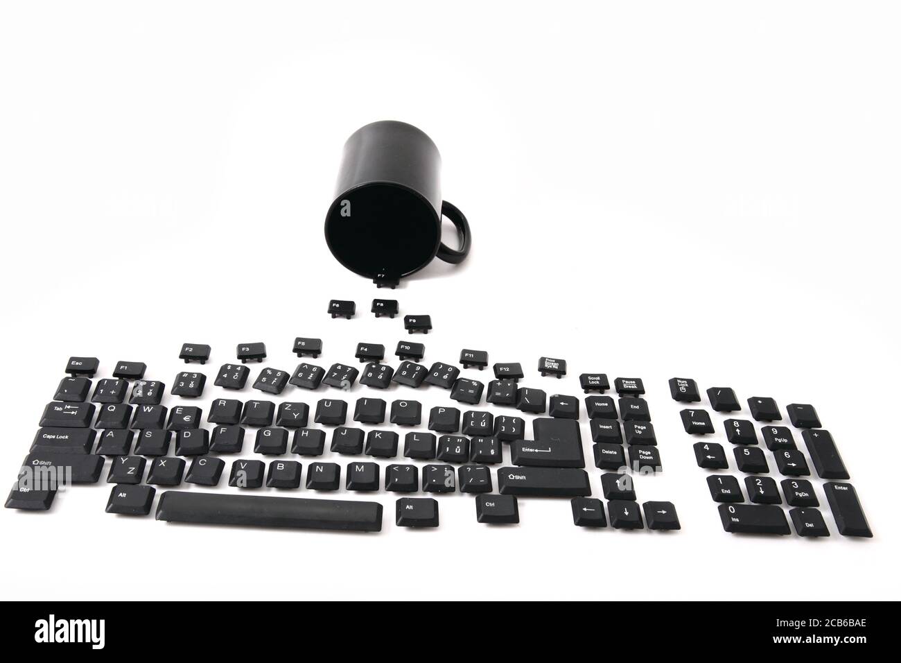 teclado del alfabeto, signos, números, teclas del teclado Fotografía de