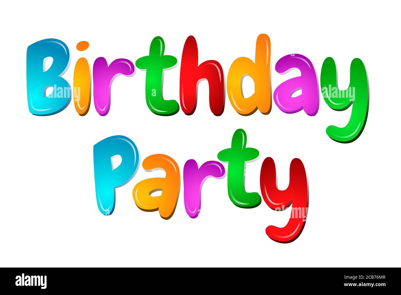Fiesta de cumpleaños en dibujos animados coloridas cartas banner para los  niños Fotografía de stock - Alamy