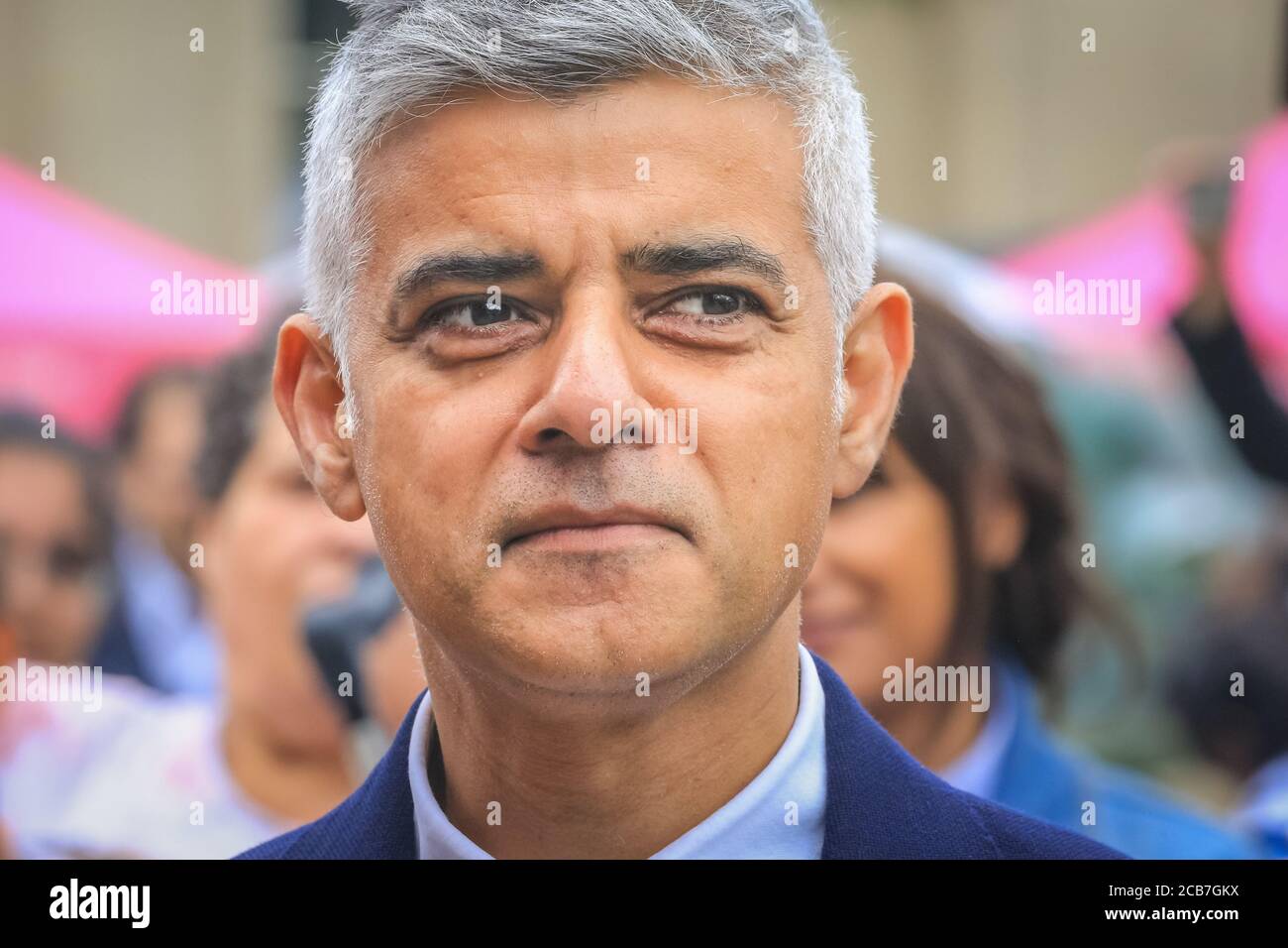 Alcalde de Londres Sadiq Khan en el Eid Festival en Trafalgar Square, Londres, Inglaterra Foto de stock