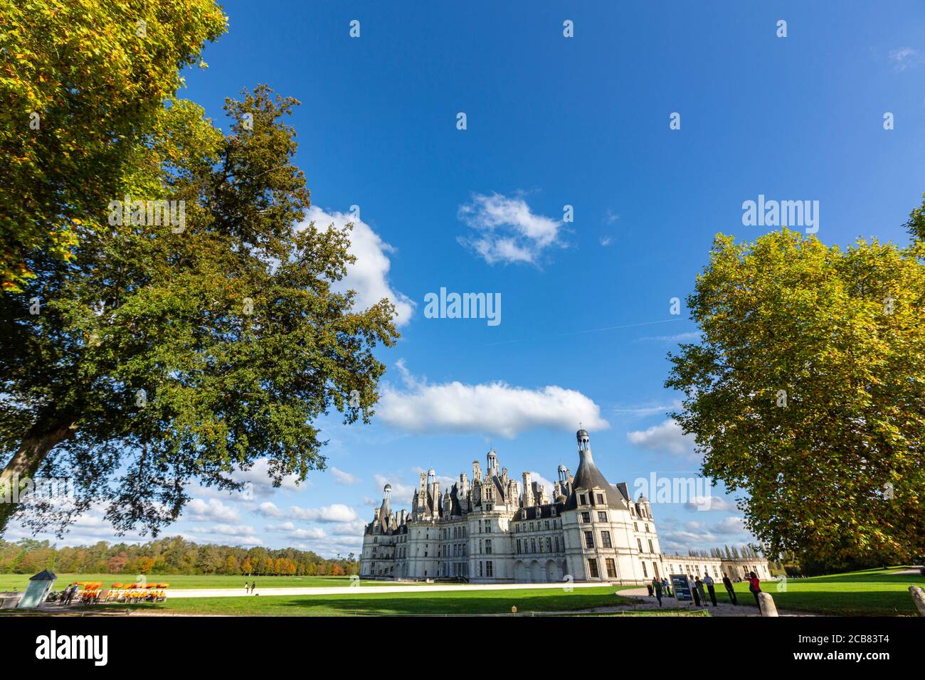 Castillo de Chambord, Chambord, Loir y Cher, Francia, Foto de stock