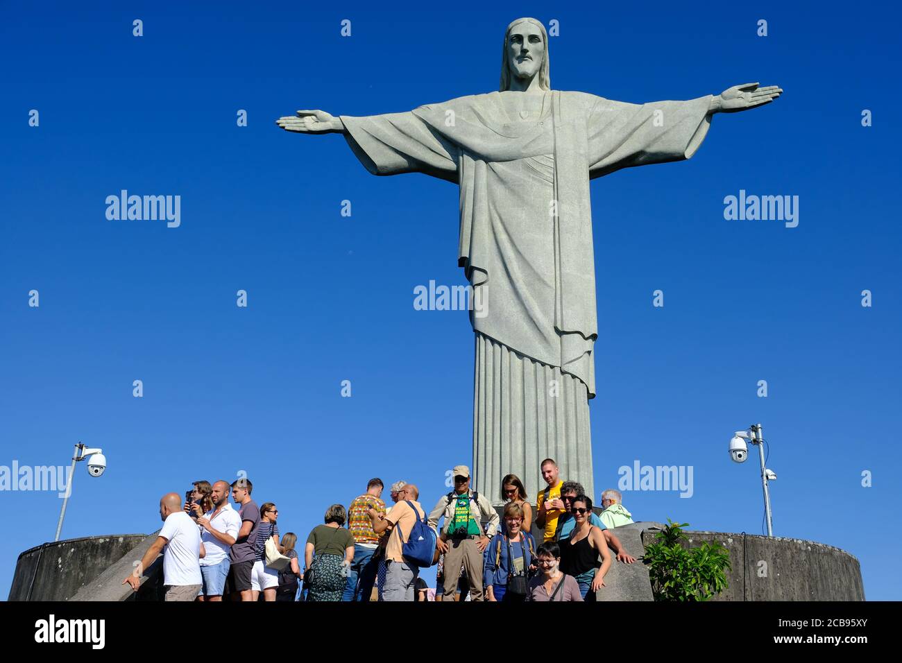 Brasil Río de Janeiro - Monte Corcovado con estatua de Jesucristo el Redentor - Cristo Redentor Foto de stock