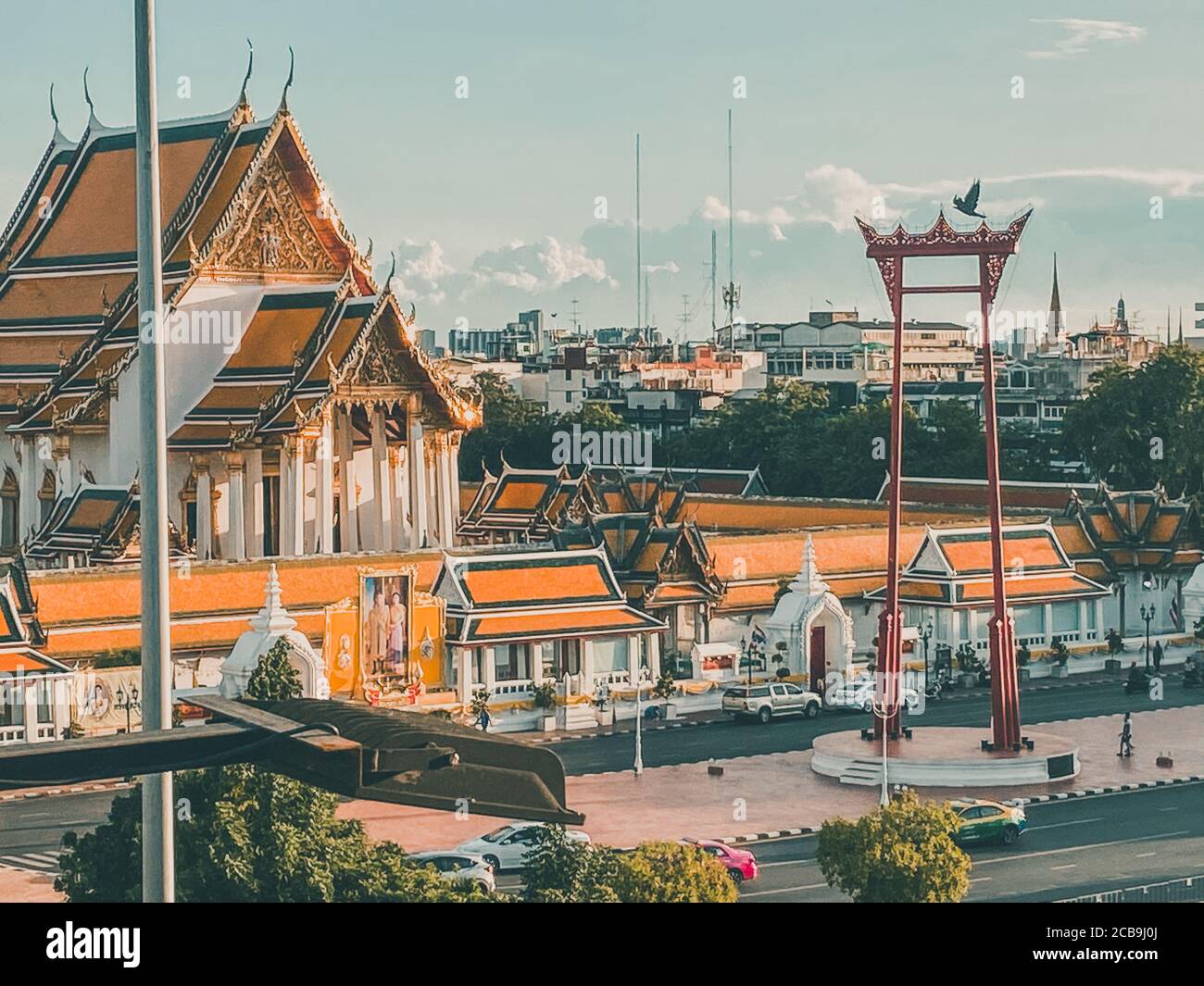 Gigante Swing en el subdistrito de Sao Chingcha, distrito de Phra Nakhon, Bangkok, Tailandia Foto de stock
