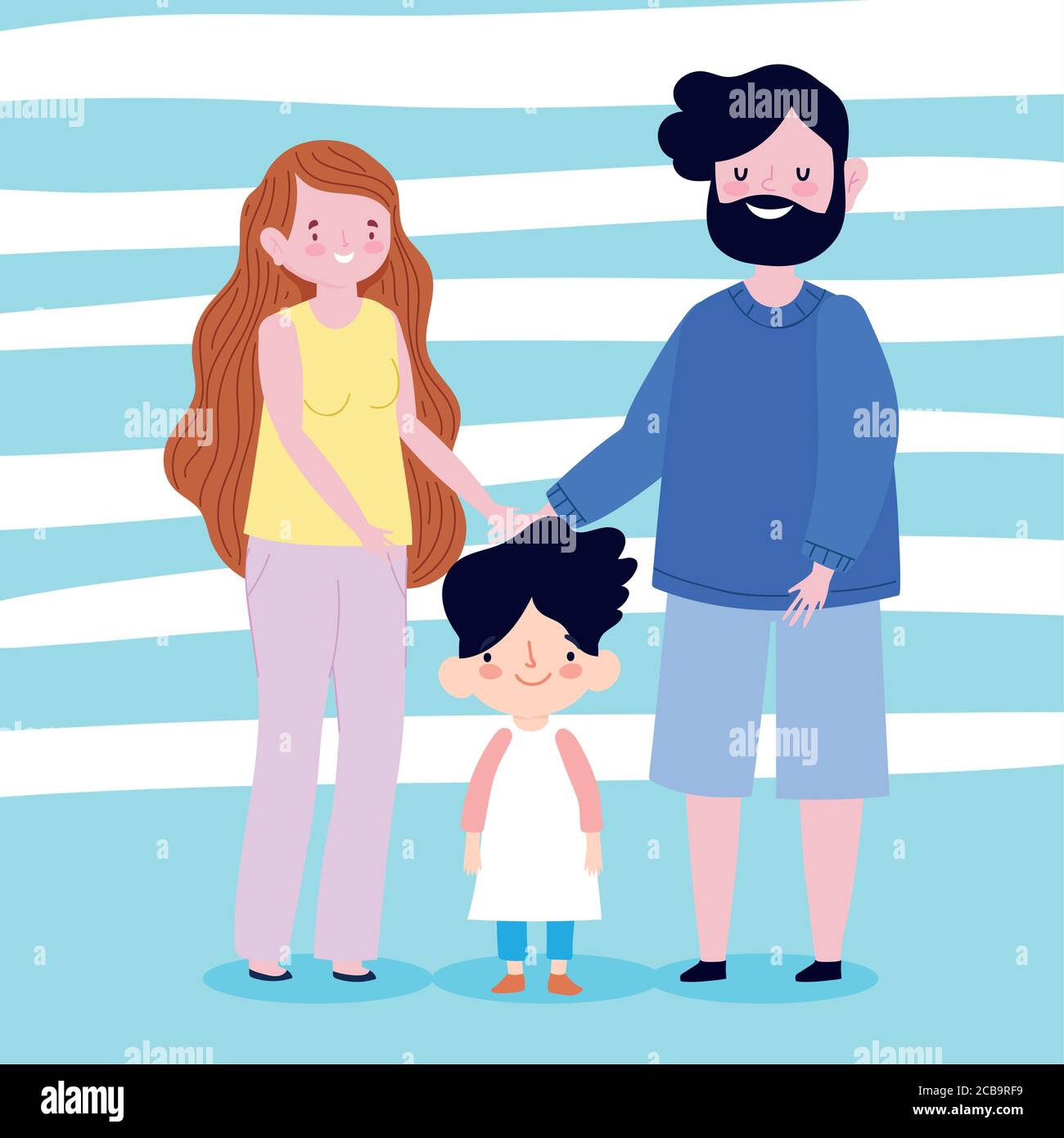 familia madre padre e hijo juntos miembro de dibujos animados carácter  vector ilustración Imagen Vector de stock - Alamy