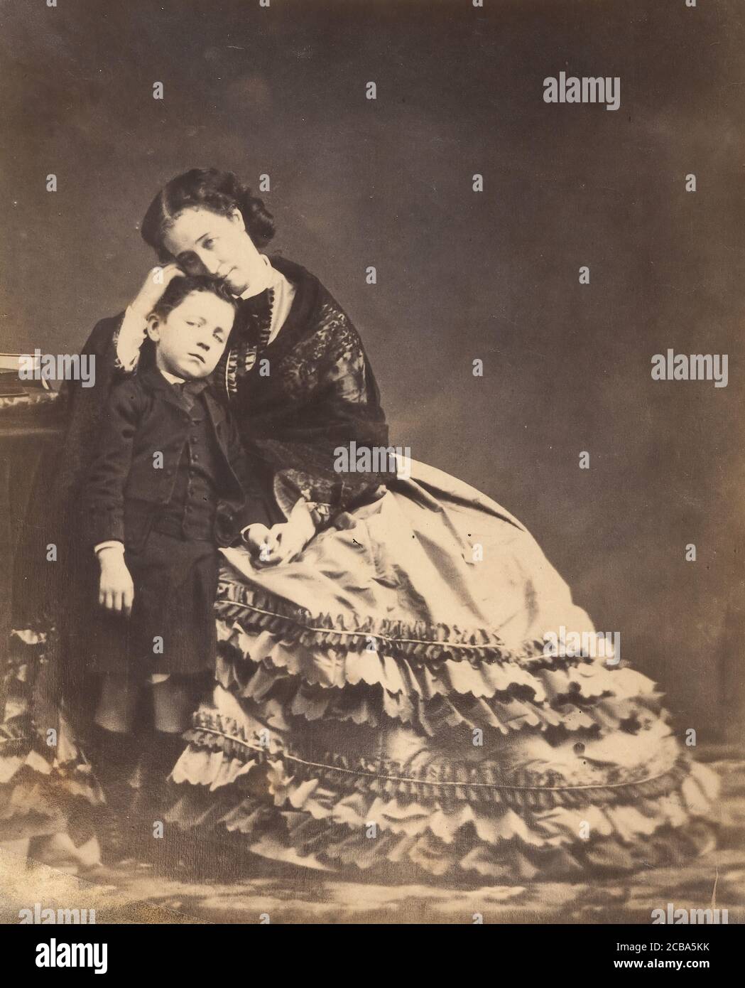 [Emperatriz Eug&#xe9;nie y el Príncipe Imperial], 1862. Foto de stock