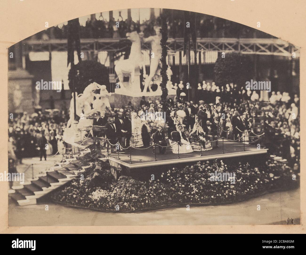 La visita del Emperador y la Emperatriz al Palacio de Cristal, 1855. Foto de stock