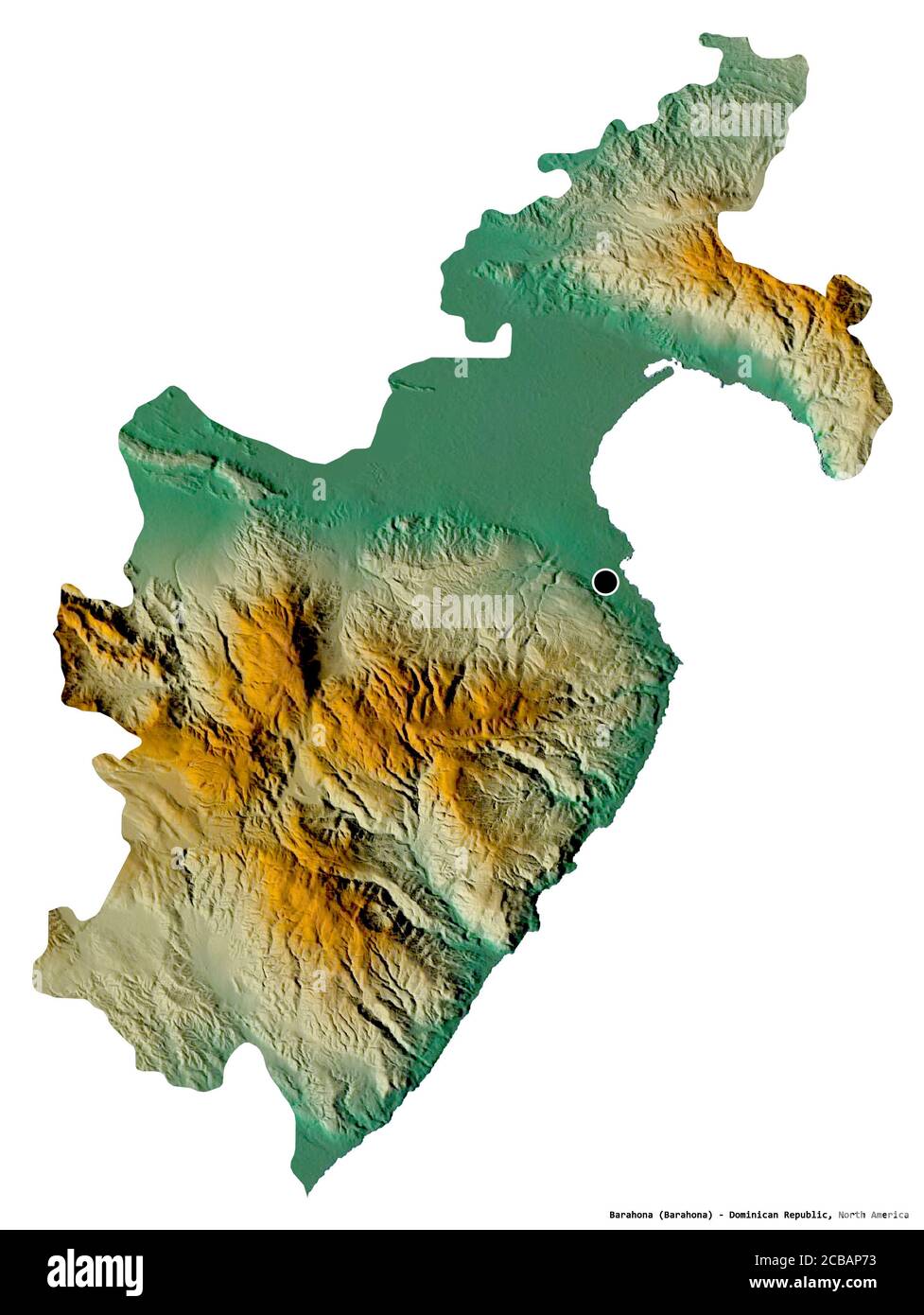 Forma de Barahona, provincia de República Dominicana, con su capital